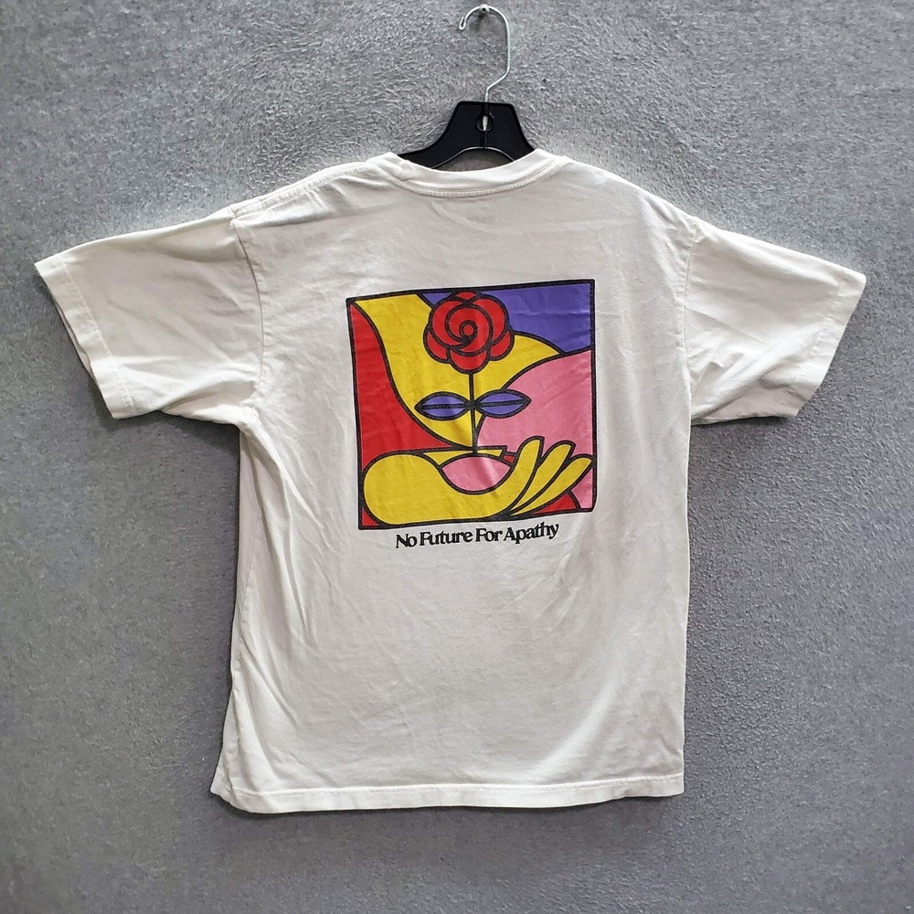 Obey Men T-Shirt Medium White No Future For Apathy Plant A Seed Tee READ